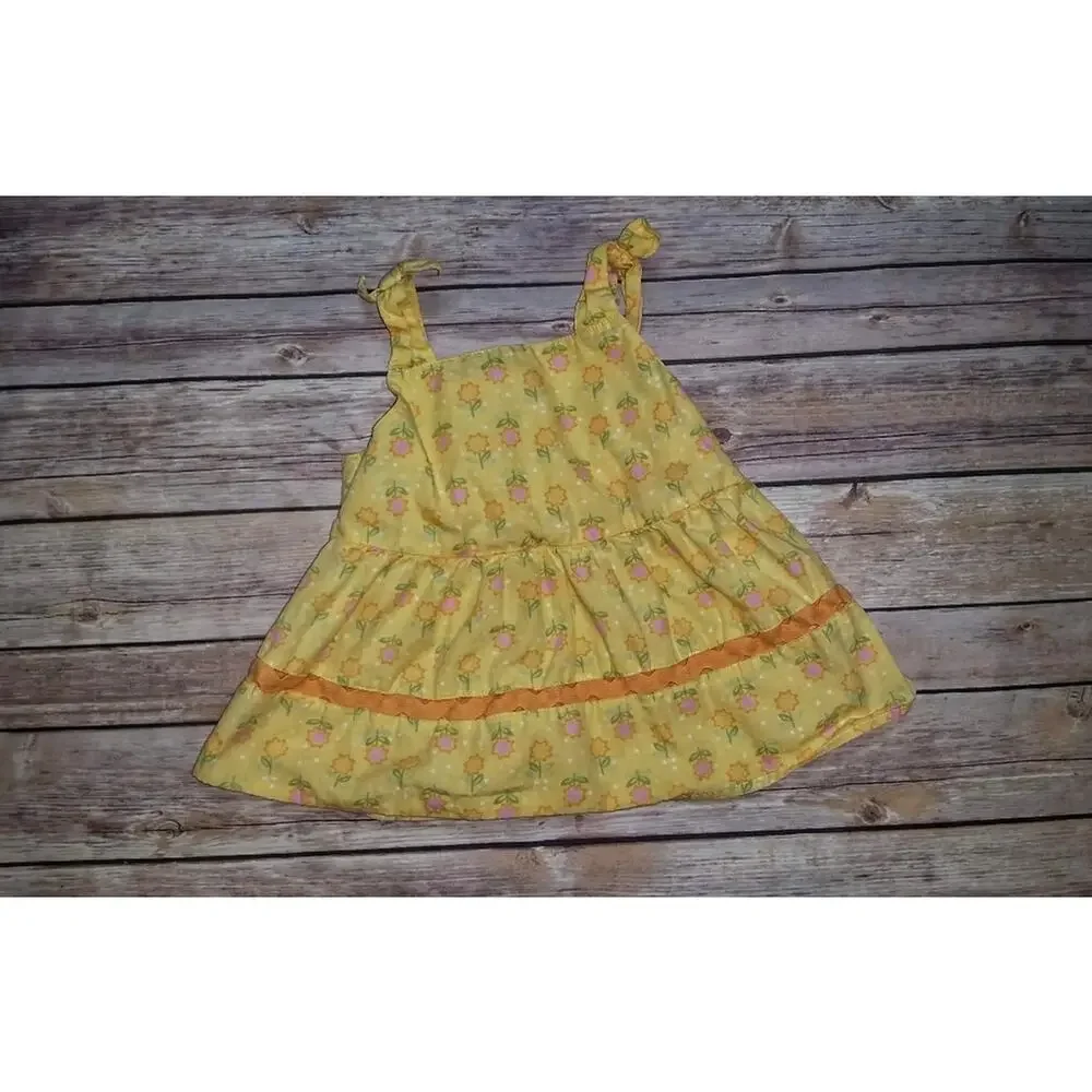 Gymboree Sunflower Fields Print Apron Yellow Sleeveless Tank Top Size 3